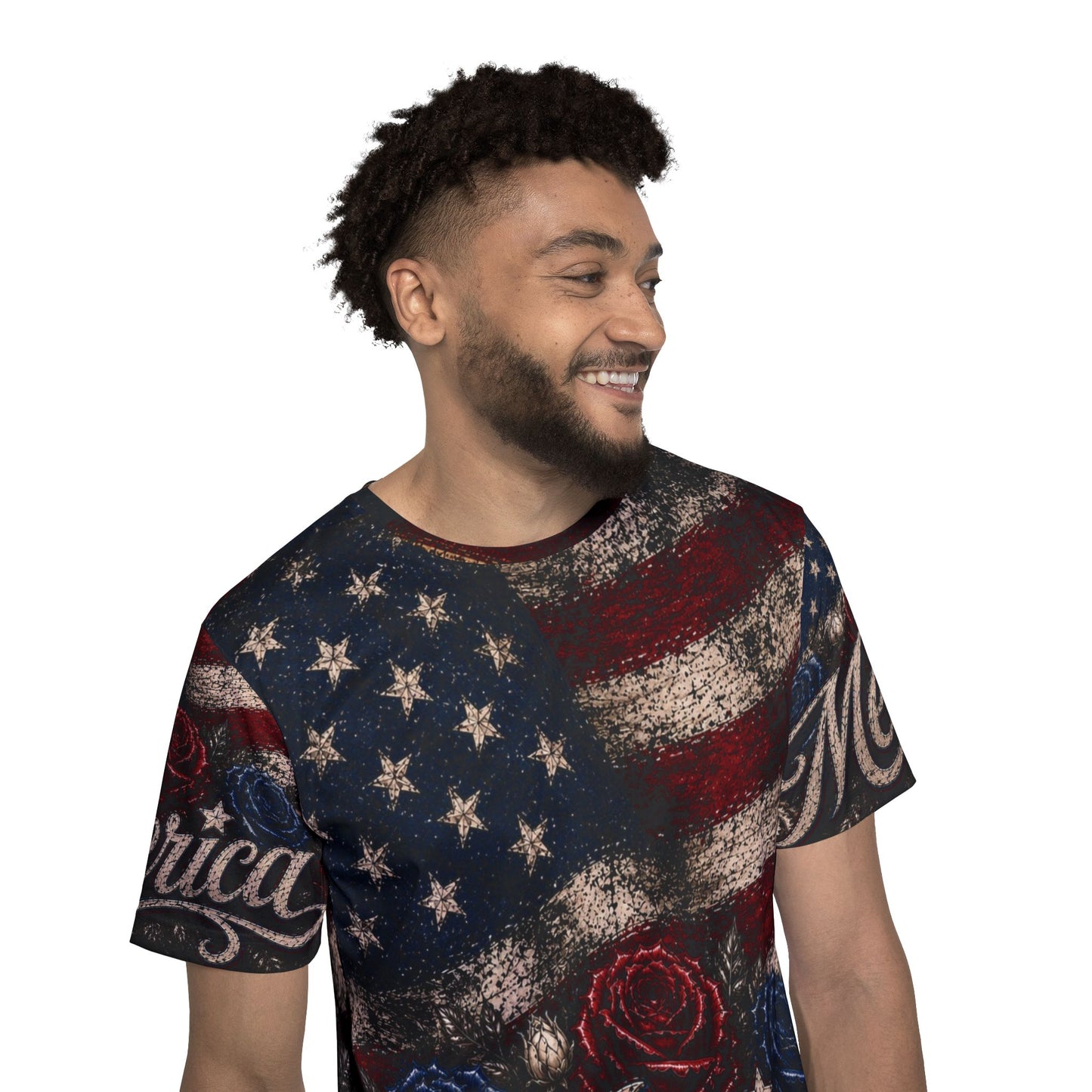 'Merica American Flag Sports Jersey – Patriotic All-Over Print Tee