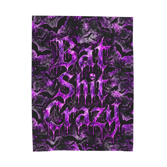 'Bat Shit Crazy' Velveteen Throw