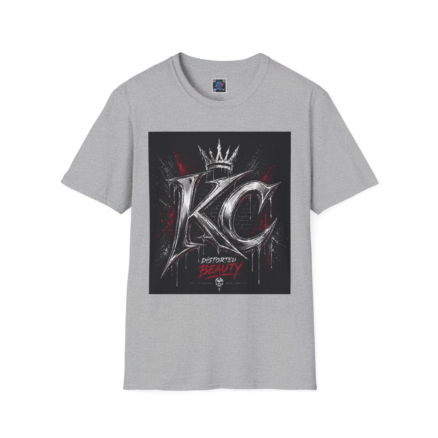 KC Crown Graphic T-Shirt – Distressed Rock-Style 'KC' Design