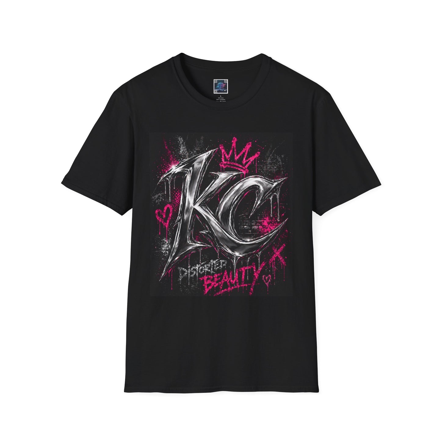 KC Graffiti Crown T-Shirt — Distressed Pink by “Distorted Beauty” Streetwear Tee