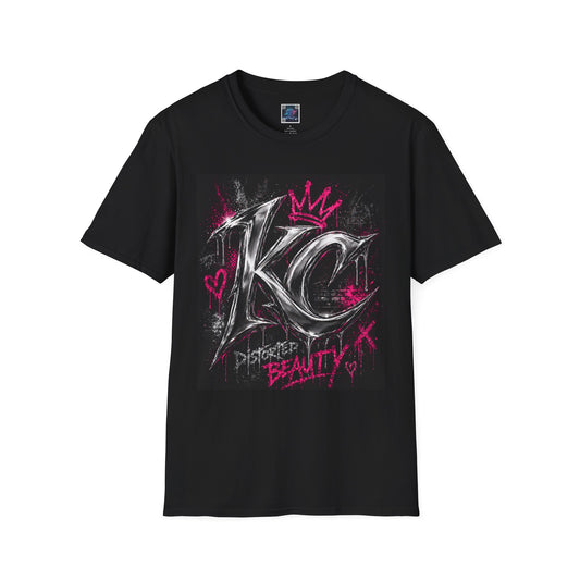 KC Graffiti Crown T-Shirt — Distressed Pink by “Distorted Beauty” Streetwear Tee