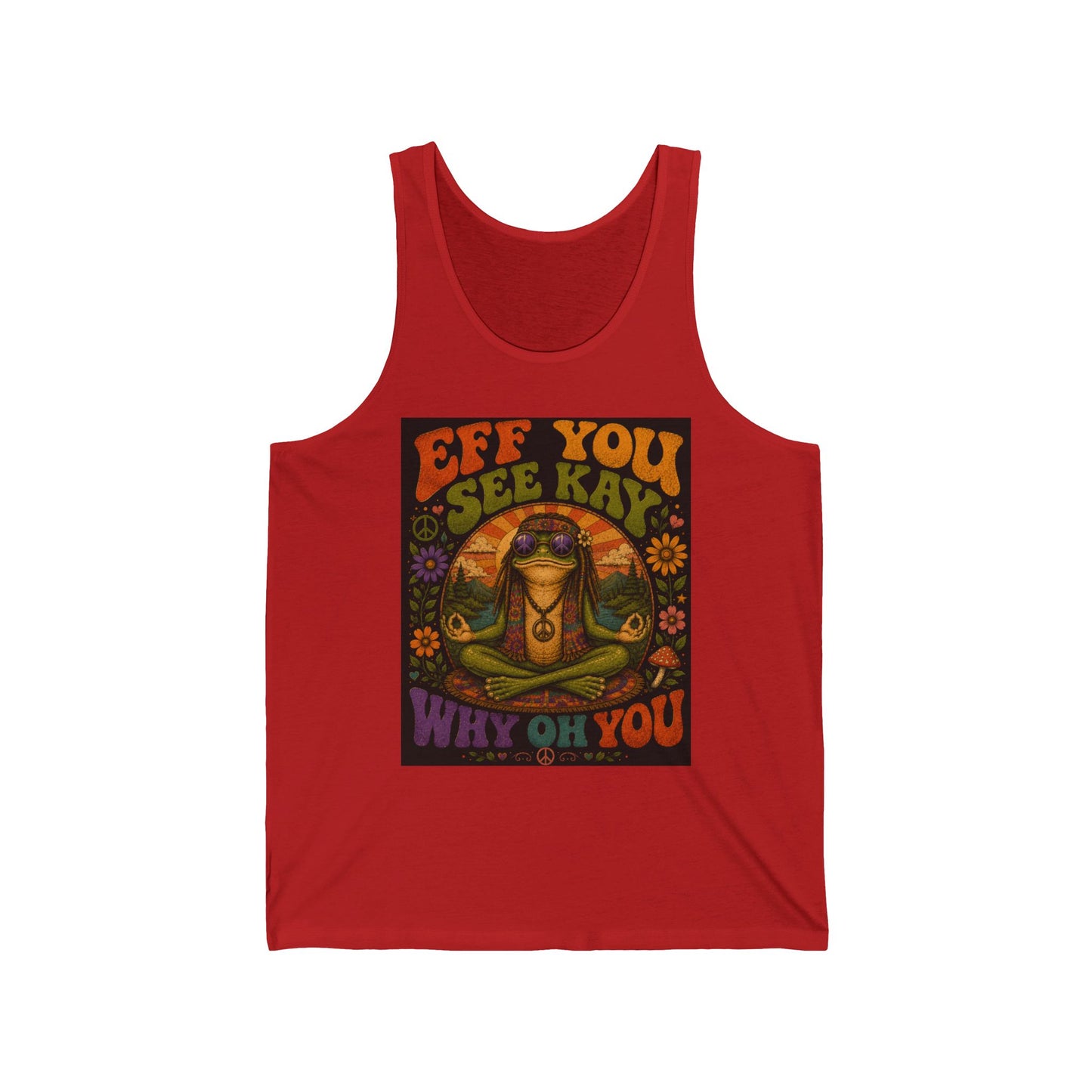 Retro Hippie Tank Top — “Eff You See Kay Why Oh You” Psychedelic Graphic