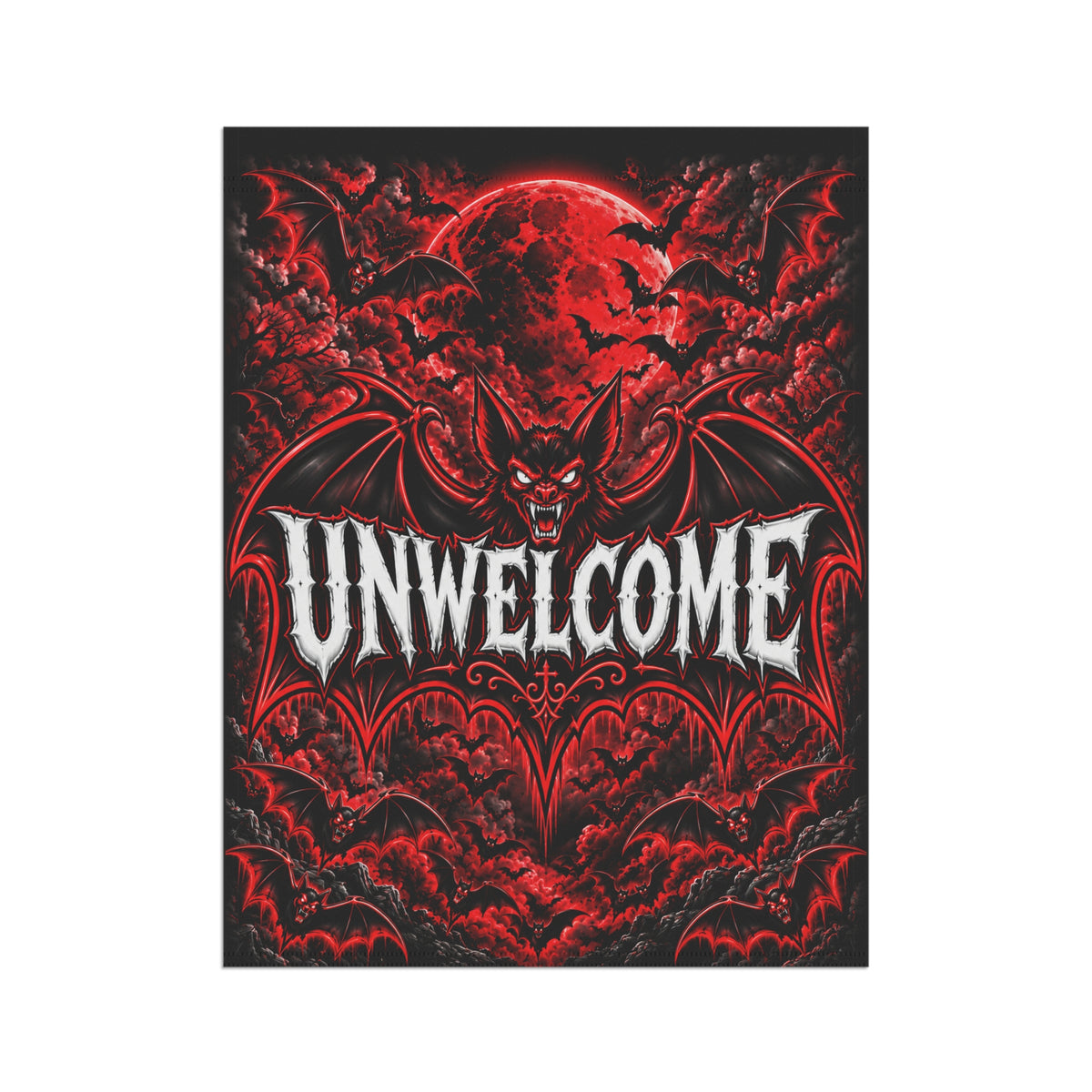 "Unwelcome" Vampire Bat Flag