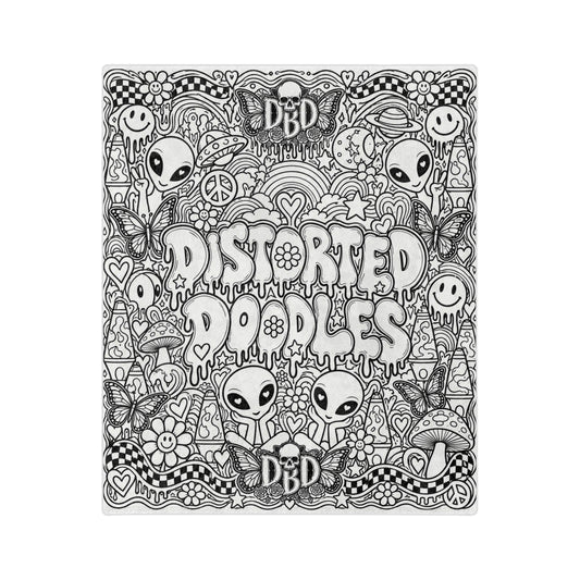 'Distorted Doodles' Black & White Custom Doodle Throw