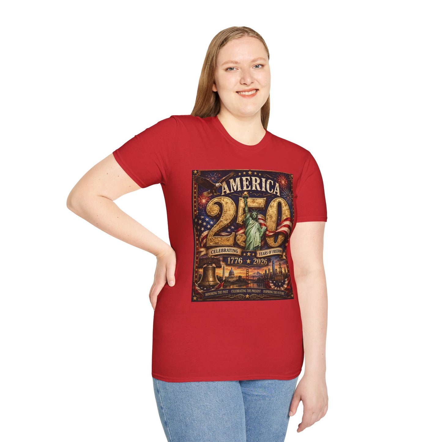 America 250 Anniversary T-Shirt — 1776–2026 Statue of Liberty & Fireworks