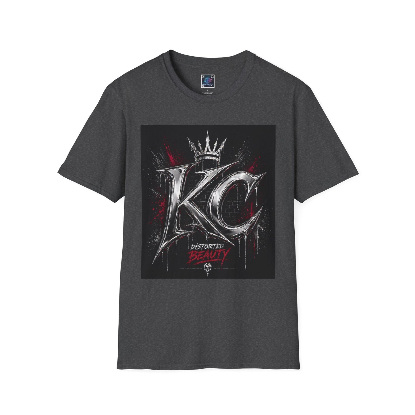 KC Crown Graphic T-Shirt – Distressed Rock-Style 'KC' Design
