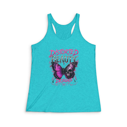 Distorted Beauty Designs Racerback Tank — Edgy Gothic Butterfly Graphic