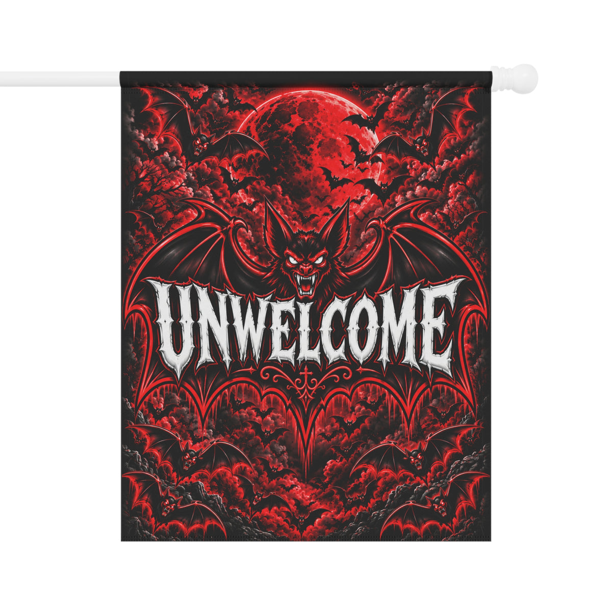 "Unwelcome" Vampire Bat Flag