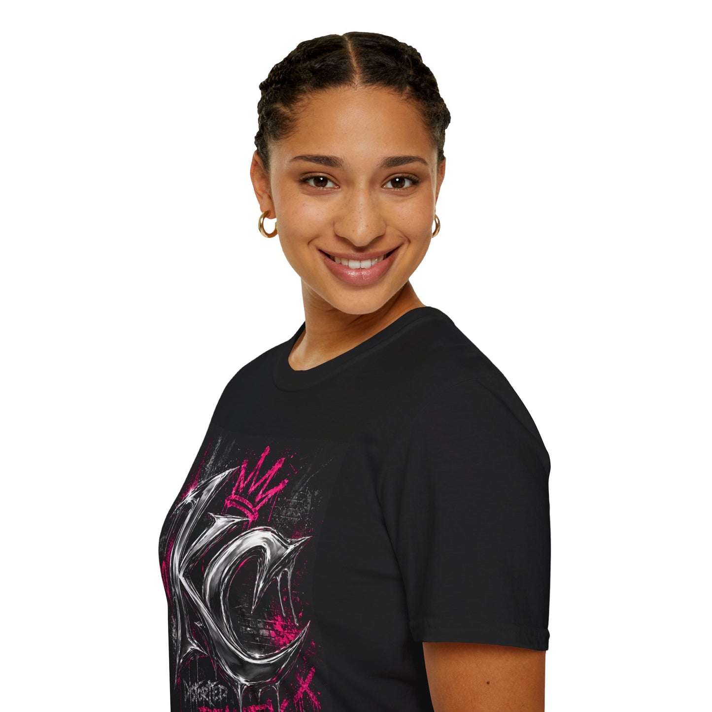 KC Graffiti Crown T-Shirt — Distressed Pink by “Distorted Beauty” Streetwear Tee