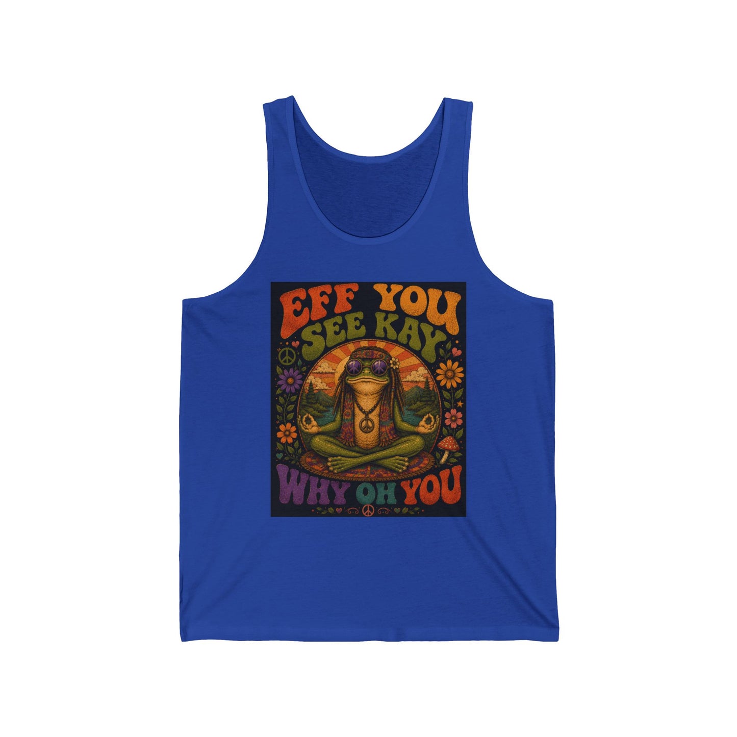 Retro Hippie Tank Top — “Eff You See Kay Why Oh You” Psychedelic Graphic