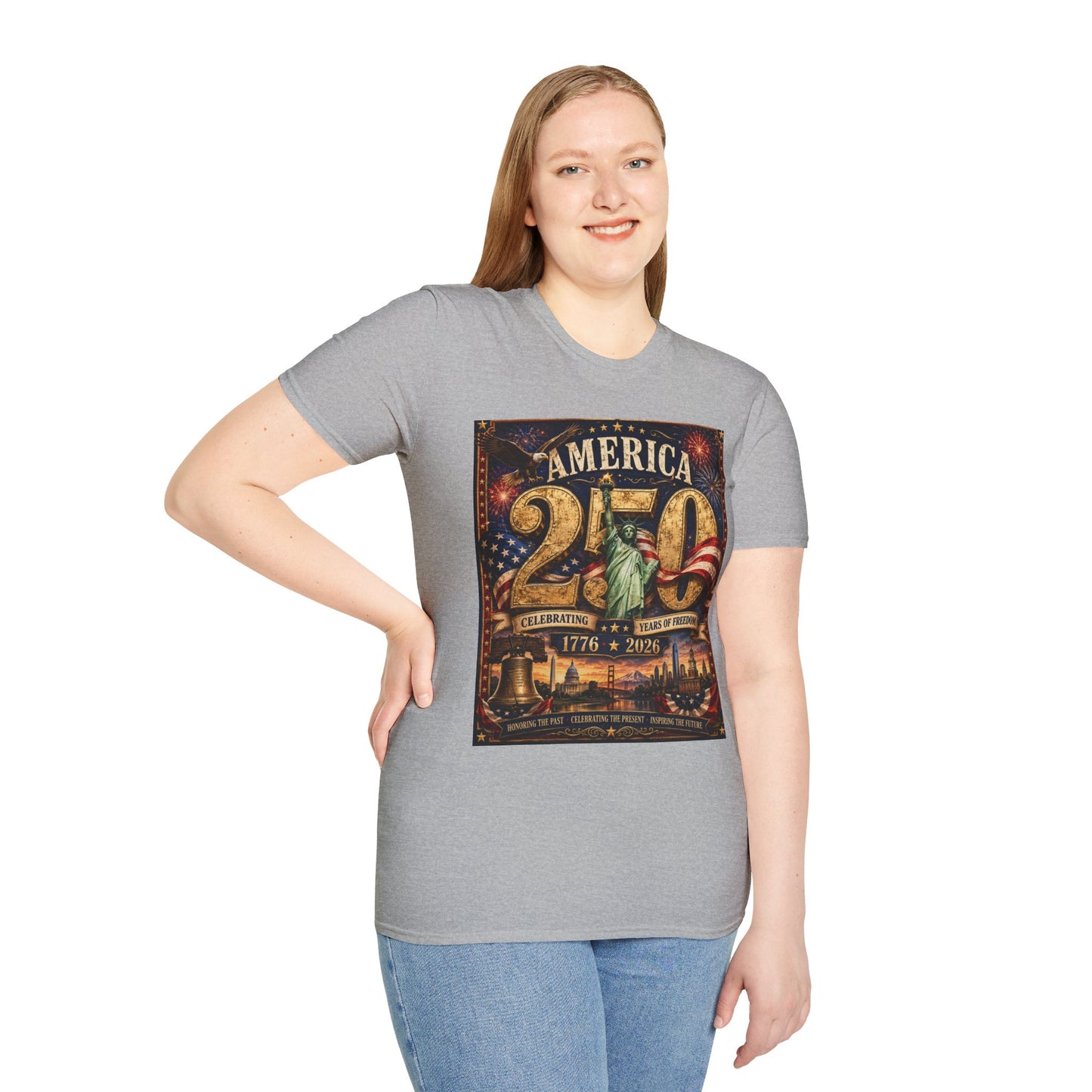 America 250 Anniversary T-Shirt — 1776–2026 Statue of Liberty & Fireworks