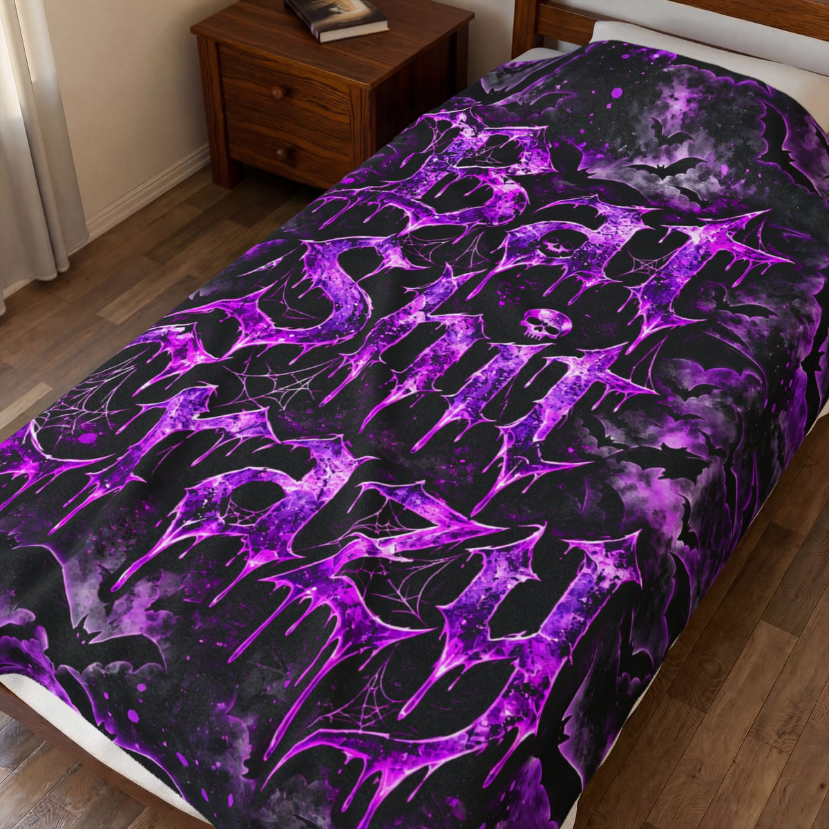 'Bat Shit Crazy' Velveteen Throw