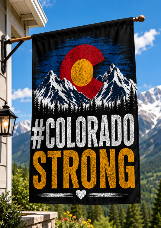 #ColoradoStrong Double-sided Outdoor Flag with Rod Pocket