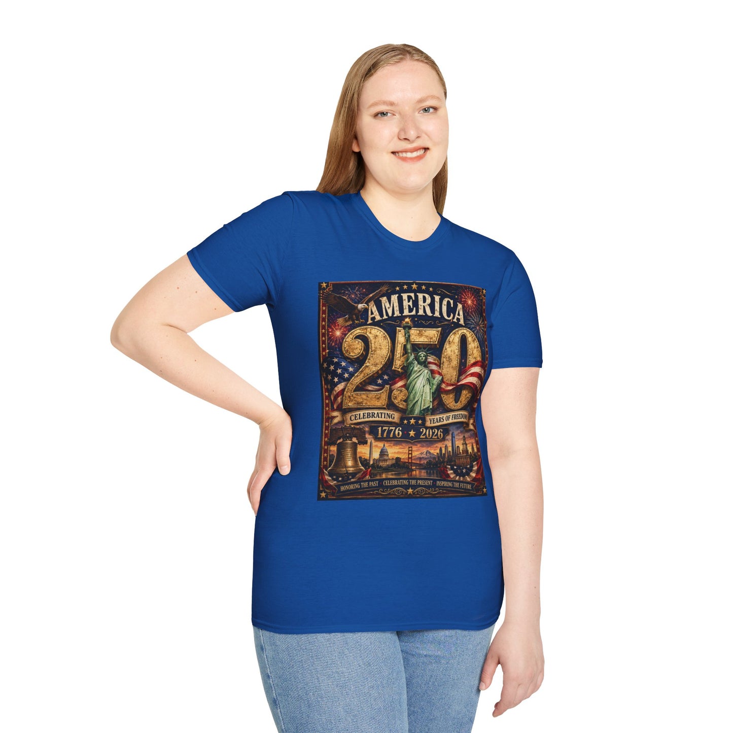 America 250 Anniversary T-Shirt — 1776–2026 Statue of Liberty & Fireworks