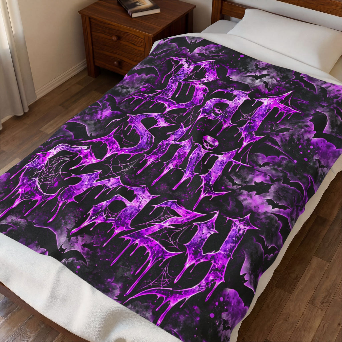 'Bat Shit Crazy' Velveteen Throw