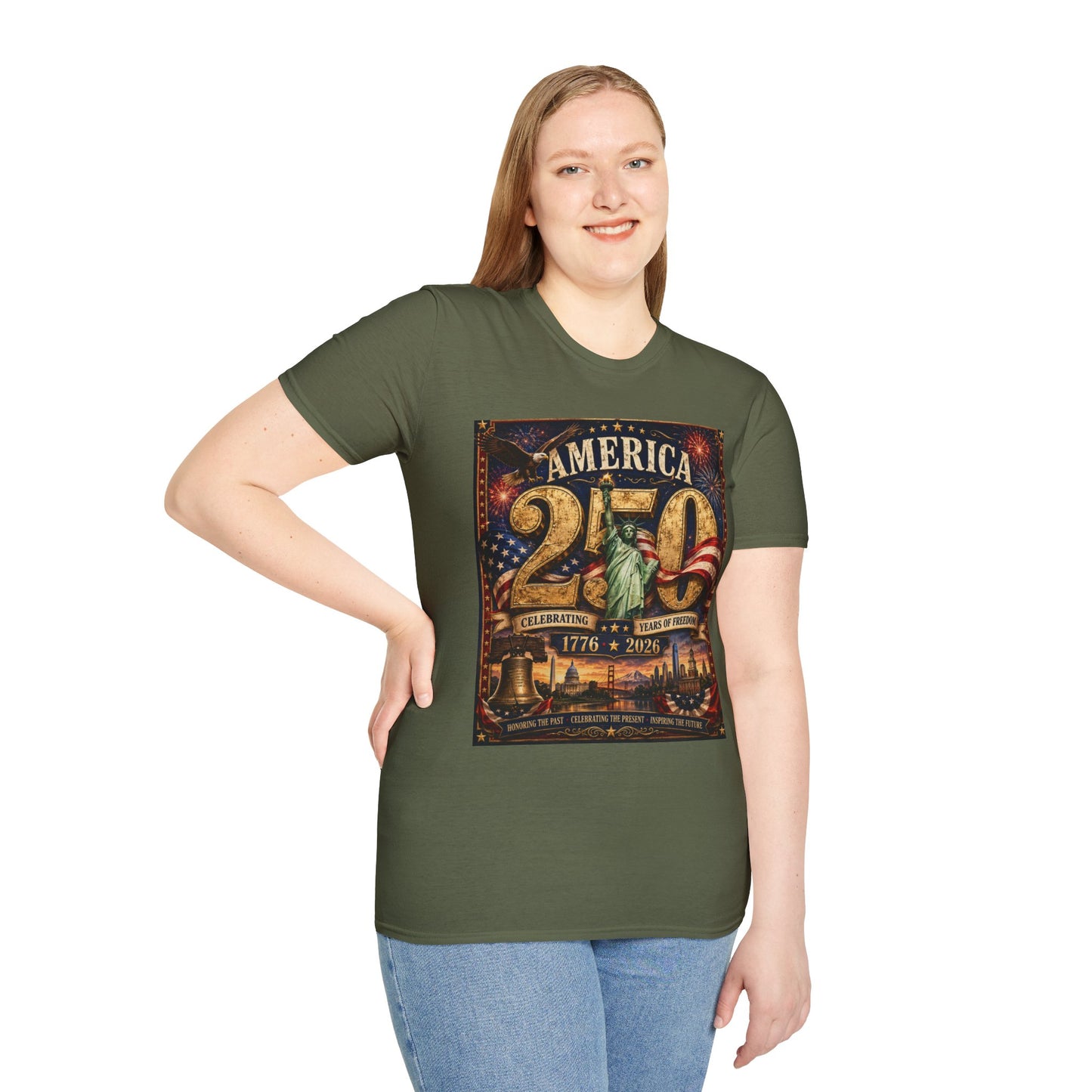 America 250 Anniversary T-Shirt — 1776–2026 Statue of Liberty & Fireworks