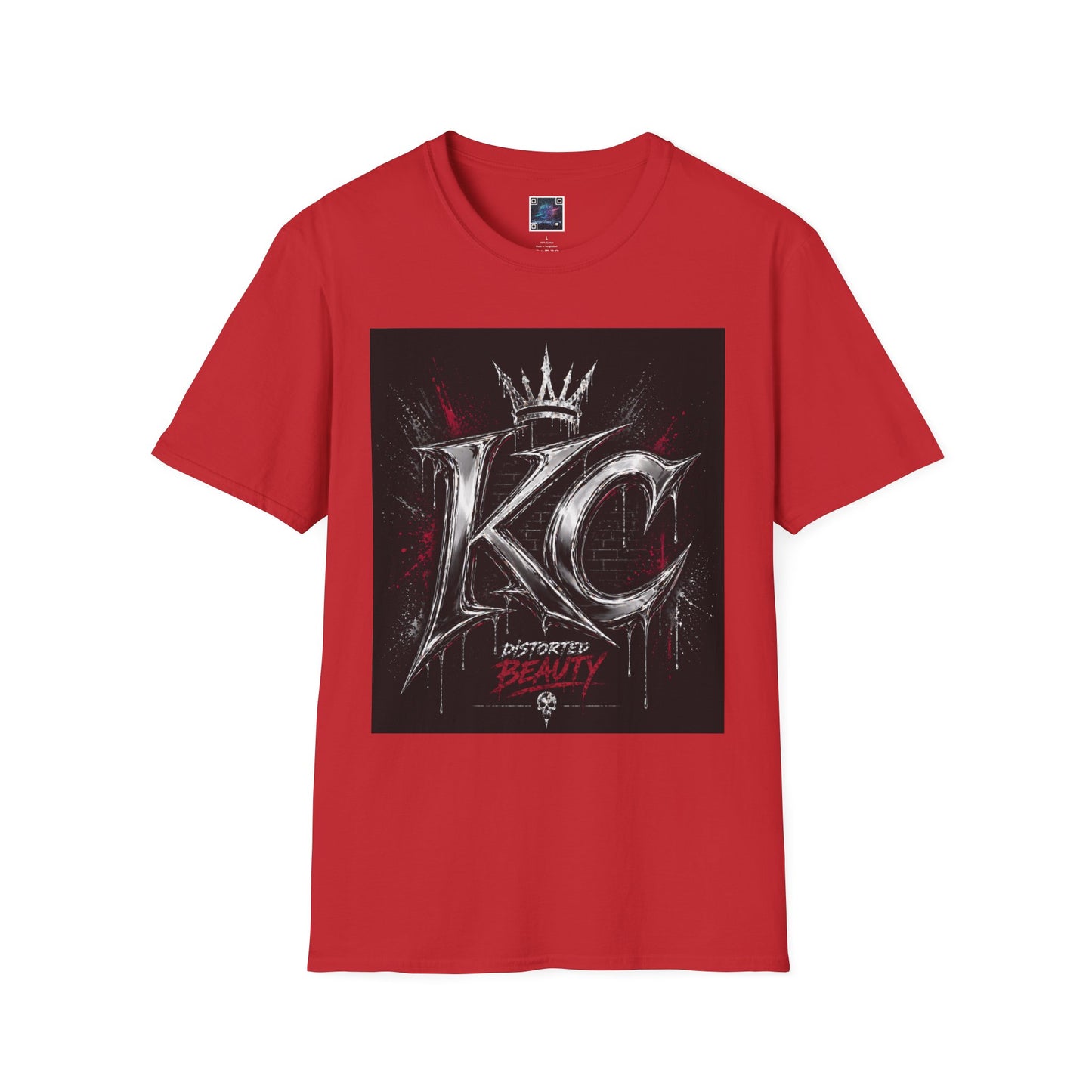 KC Crown Graphic T-Shirt – Distressed Rock-Style 'KC' Design