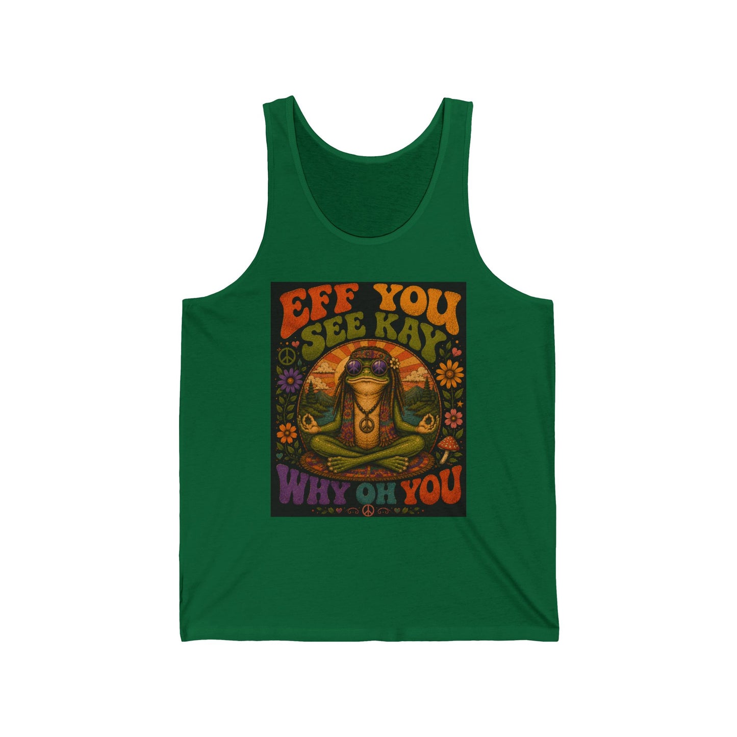 Retro Hippie Tank Top — “Eff You See Kay Why Oh You” Psychedelic Graphic