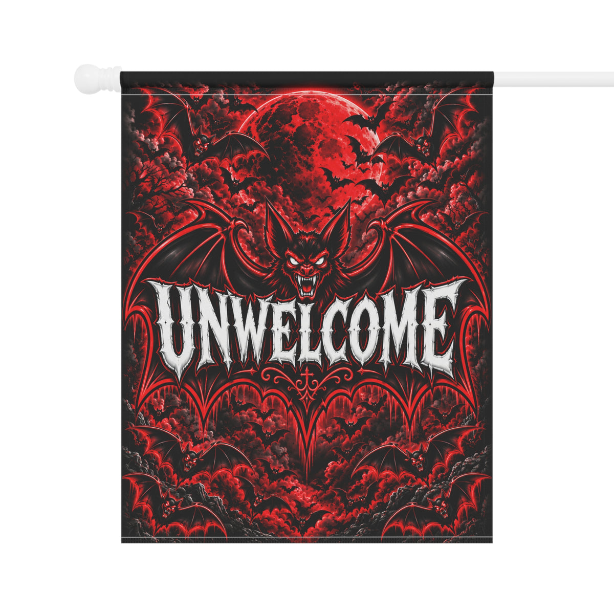 "Unwelcome" Vampire Bat Flag