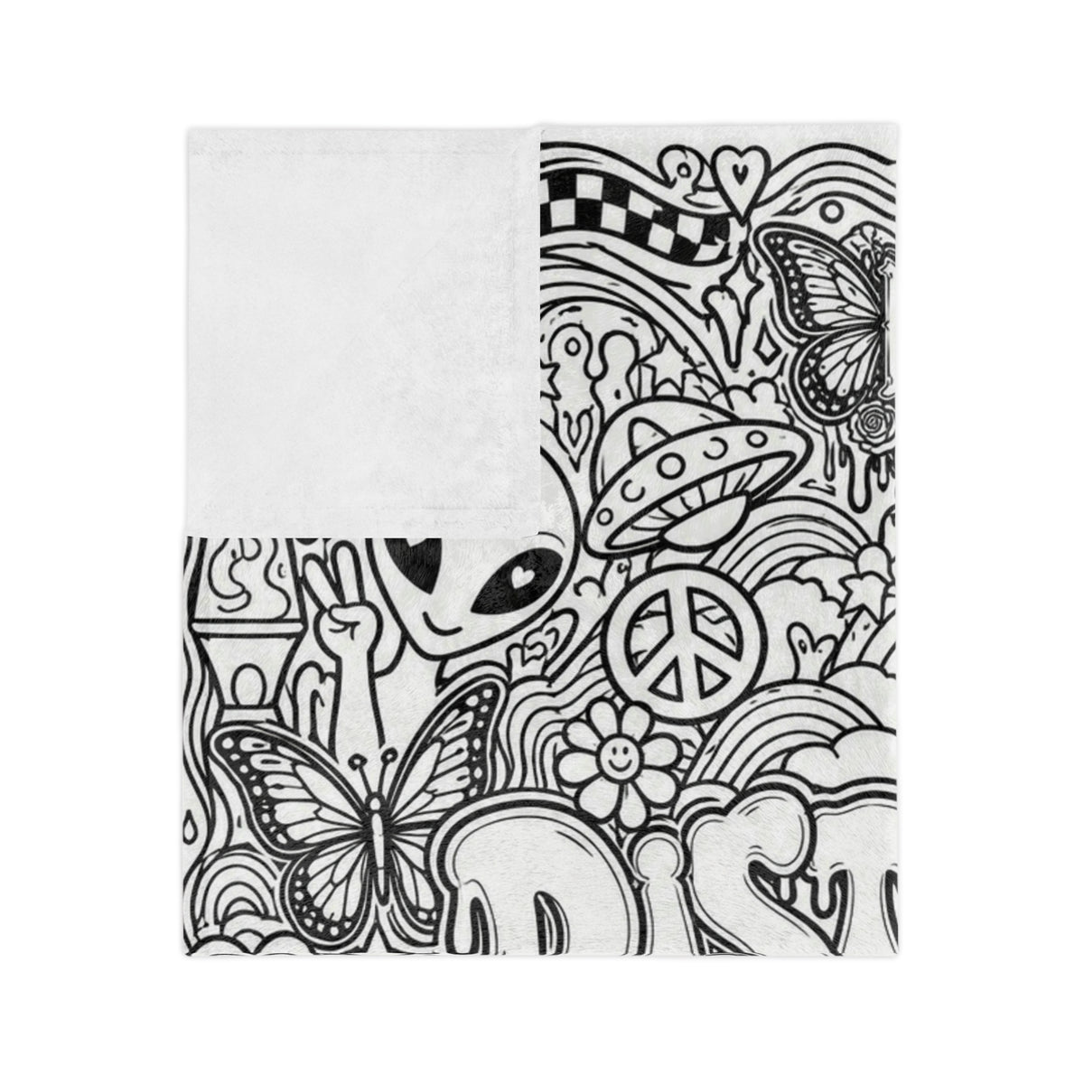 'Distorted Doodles' Black & White Custom Doodle Throw