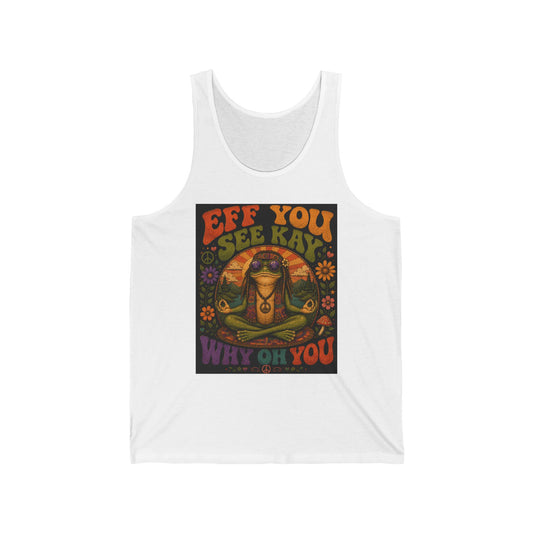 Retro Hippie Tank Top — “Eff You See Kay Why Oh You” Psychedelic Graphic