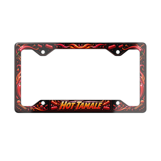 Hot Tamale Metal License Plate Frame — Spicy Flame Design